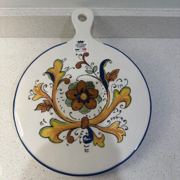 Azzurra Ceramiche Ceramic Trivet/Cheese Board Made it Italy by Ceramica Cuore - Picture 1 of 5